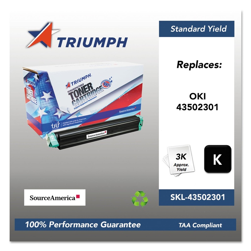 751000NSH1144 REMANUFACTURED 43502301 TONER, 3000 PAGE-YIELD, BLACK