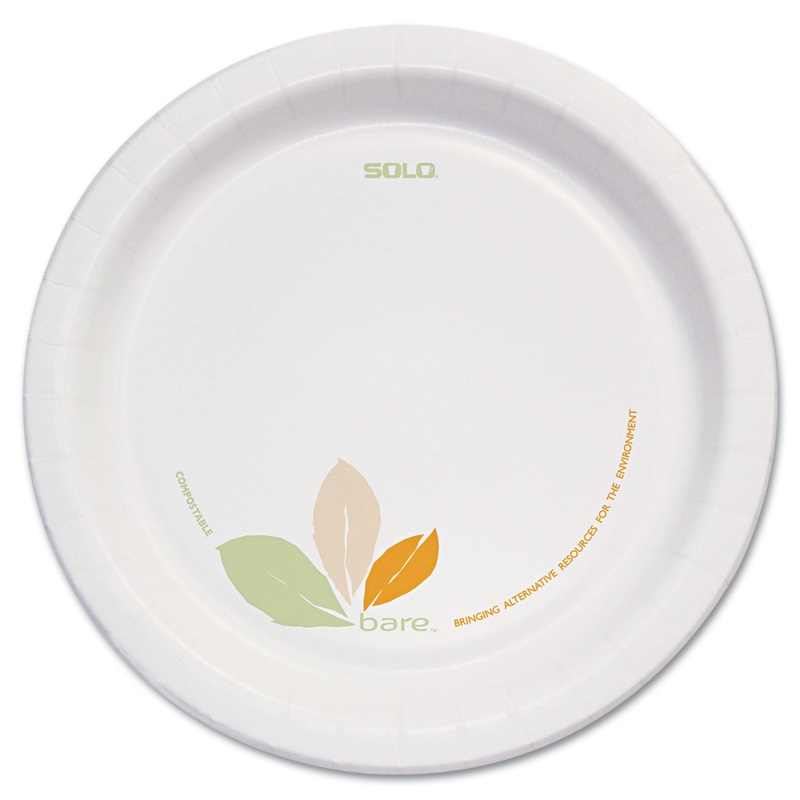Bare Paper Eco-Forward Dinnerware, 8 1/2″ Plate, Green/tan, 250/carton