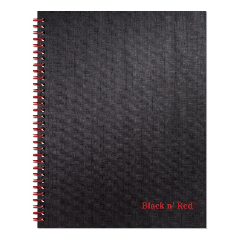 TWINWIRE HARDCOVER NOTEBOOK, WIDE/LEGAL RULE, BLACK COVER, 11 X 8.5, 70 SHEETS