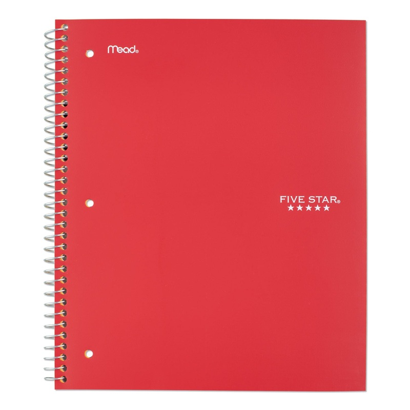 WIREBOUND NOTEBOOK, 1 SUBJECT, MEDIUM/COLLEGE RULE, RED COVER, 11 X 8.5, 100 SHEETS