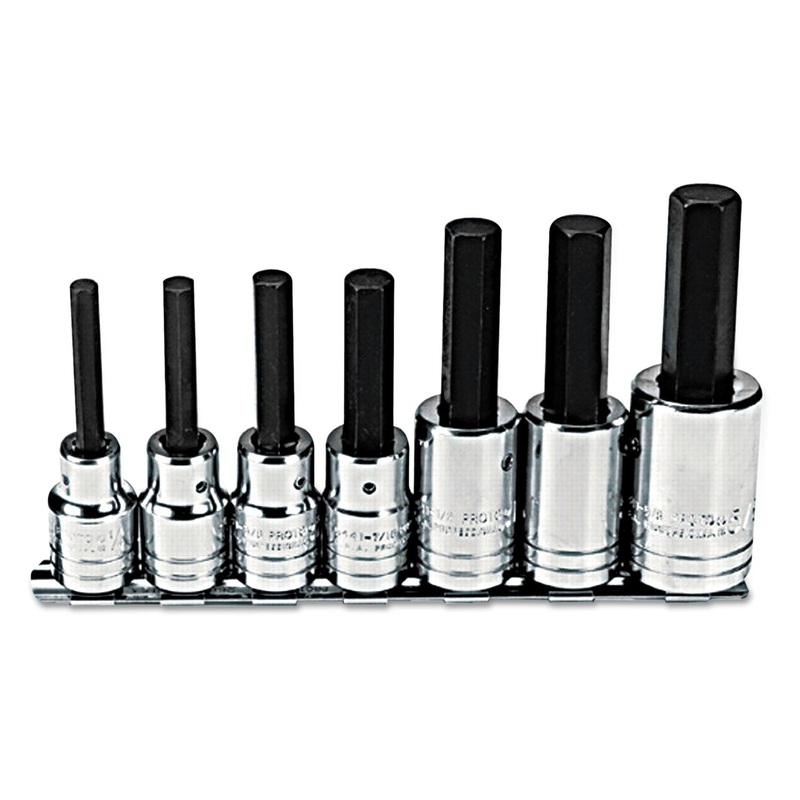 7-Piece Hex-Bit Socket Set, Sae, 1/2″-Drive, 1/4″ To 5/8″