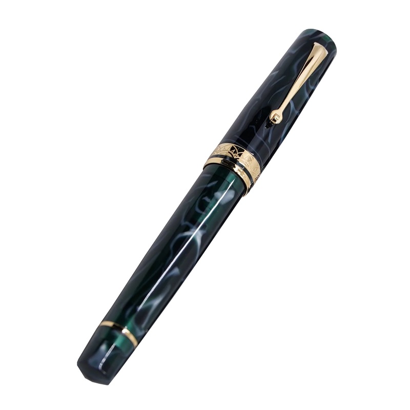 ASC Bologna Medio Green Lagoon fountain pen – Gold Trim