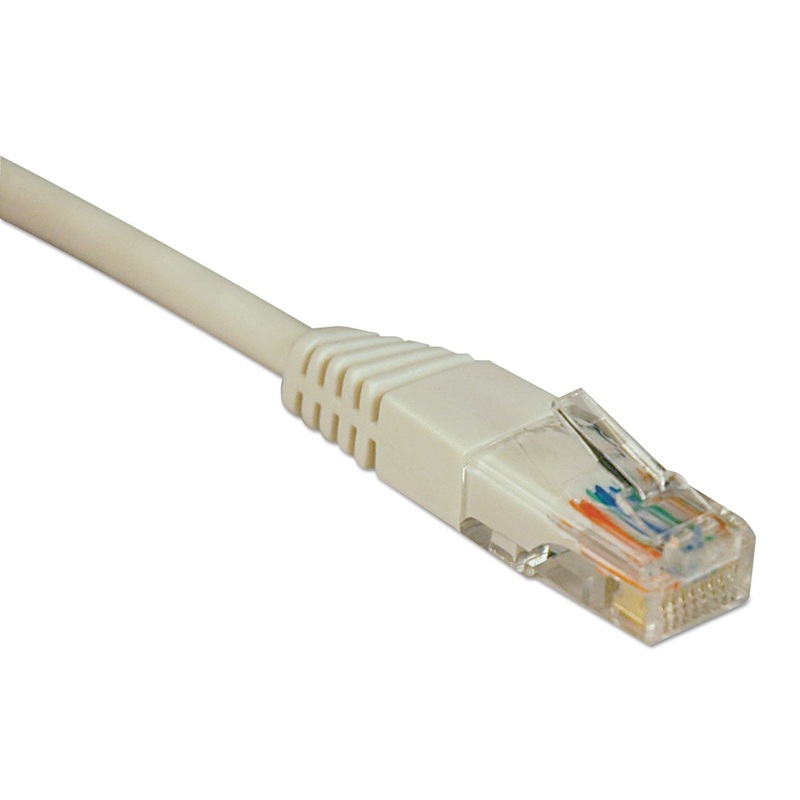 CAT5E 350MHZ MOLDED PATCH CABLE, RJ45 (M/M), 14 FT., WHITE