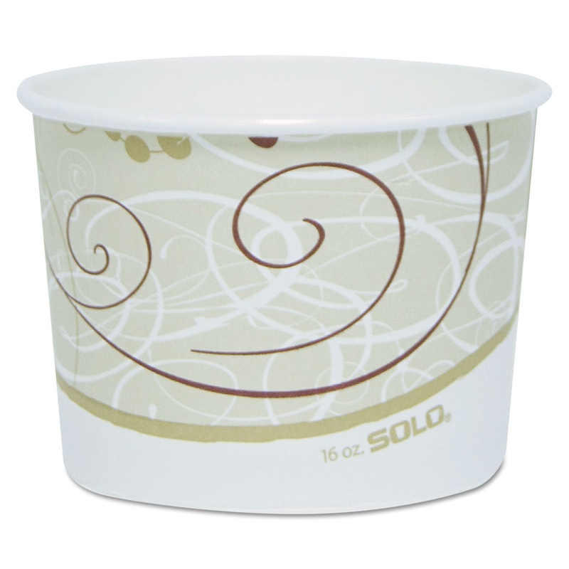 Single Poly Paper Containers, 16 Oz, Symphony Theme, 4 1/2″ Dia