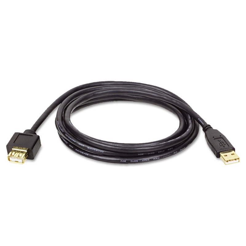 USB 2.0 A EXTENSION CABLE (M/F), 6 FT., BLACK