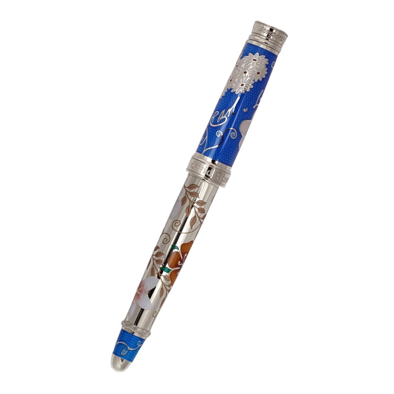 David Osarson Carl Linnaeus Rollerball Pen – Royal Blue with Multi-Colored Translucent Hard Enamel