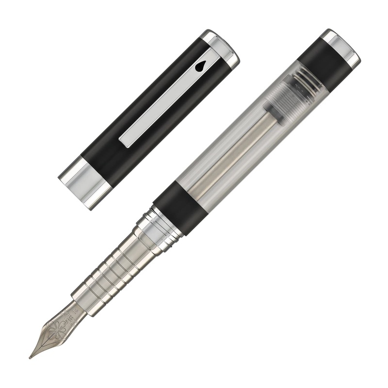 Diplomat Nexus Demo Fountain Pen in Black/Chrome Extra Fine