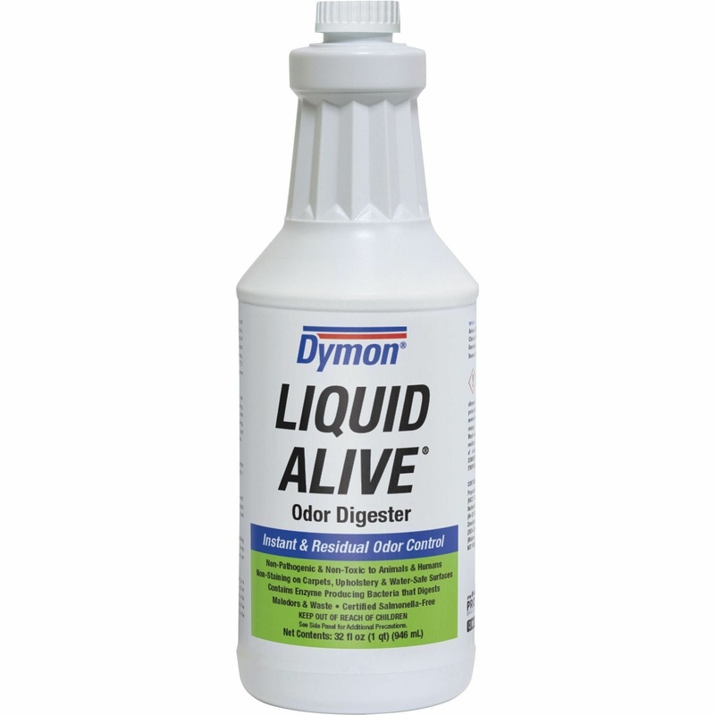 Dymon Liquid Alive Instant Odor Digester – For Multipurpose – 32 fl oz (1 quart) – Recommended For: Odor Remover – Non-toxic – White Bottle – 1 Each