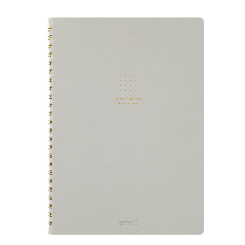 Midori Soft Color Ring A5 Notebook in Gray – Dot Grid