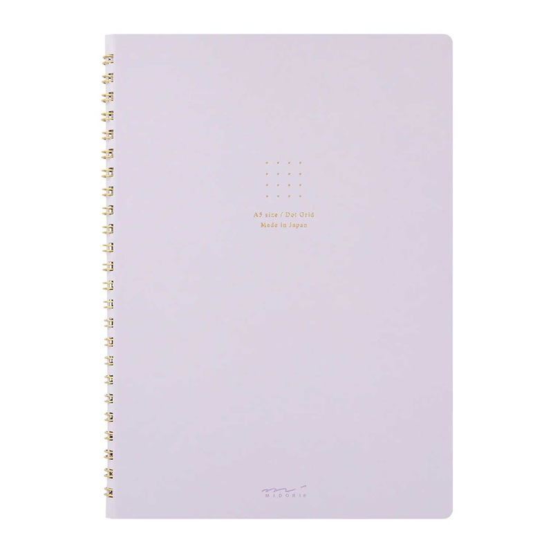 Midori Soft Colour Purple Spiral Notebook – A5, Dotted