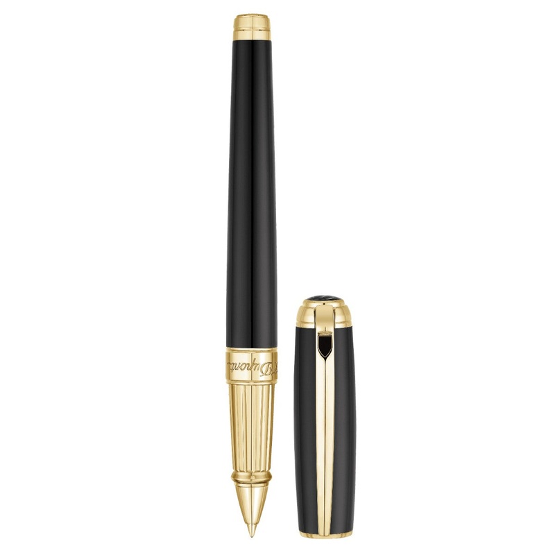 S.T. Dupont Line D Large Rollerball Pen – Black & Gold