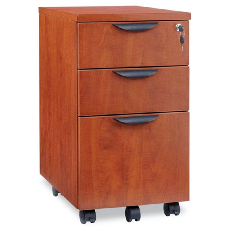 Valencia 2 Supply & 1 File Drawer Mobile Pedestal, 20 1/2″d Cherry