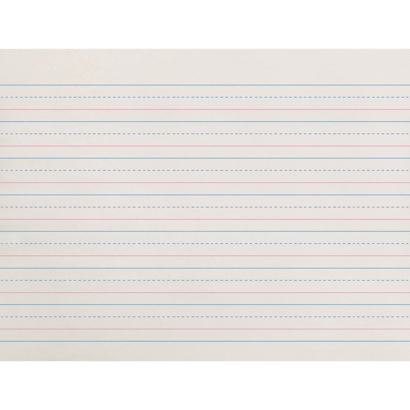 Zaner-Bloser Dotted Midline Newsprint Paper – 500 Sheets – 0.63″ Ruled – Unruled Margin – 10 1/2″ x 8″ Sheet Size – White Paper – 500 / Pack