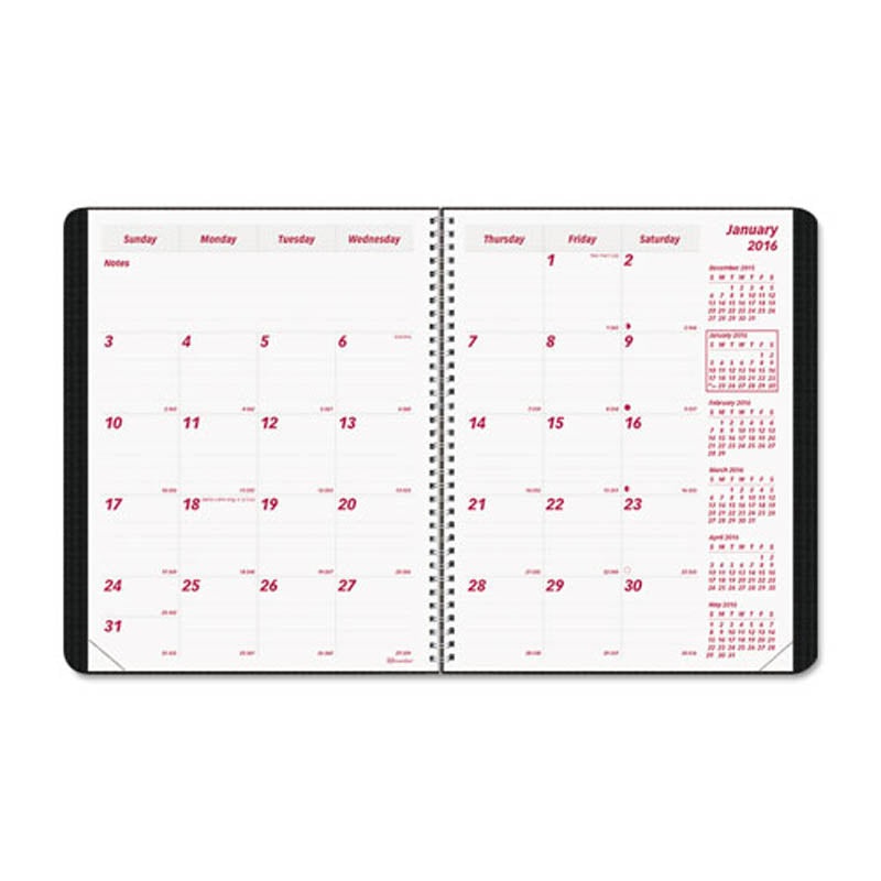 Duraflex 14-Month Planner, Black, 2026 8 7/8″ X 7 1/8″