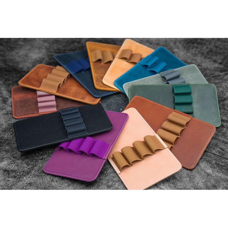 Galen Leather 4 Slot Replacement Pen Holder – Crazy Horse Ocean Blue