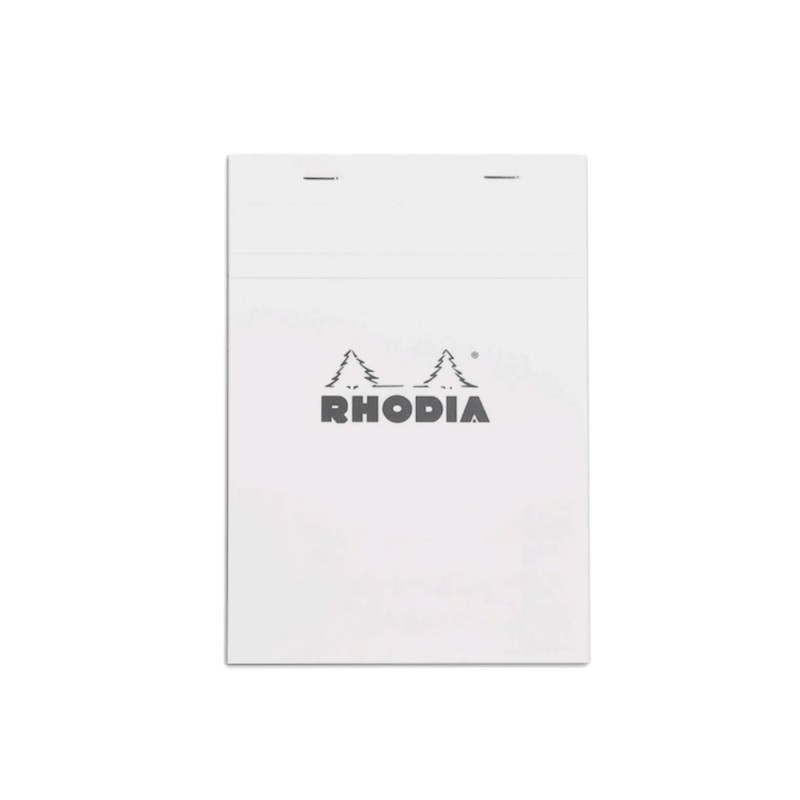 Rhodia #16 Top Staplebound Lined with Margin A5 Notepad – Ice White