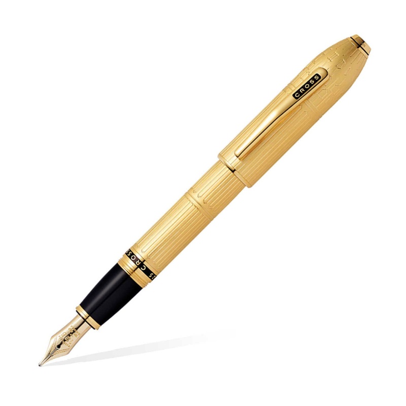 Cross Peerless 125 Fountain Pen, Gold – 18K Gold Nib Medium