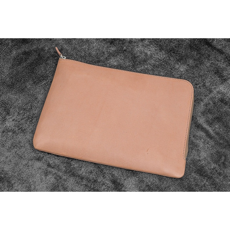 Galen Leather Zippered Writer’s Bank Bag – Undyed