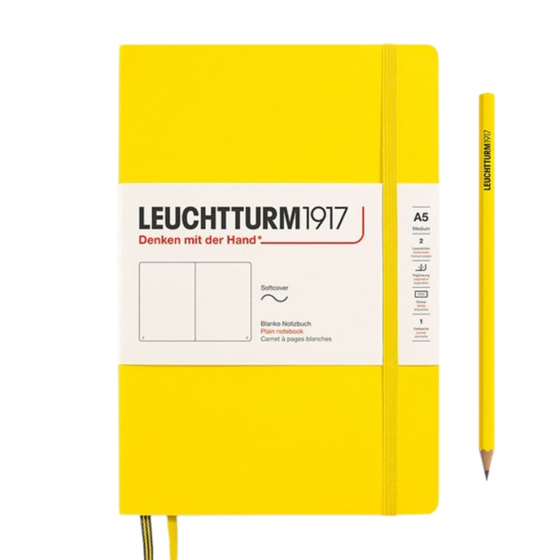 Leuchtturm1917 A5 Medium Softcover Notebook – Plain / Lemon