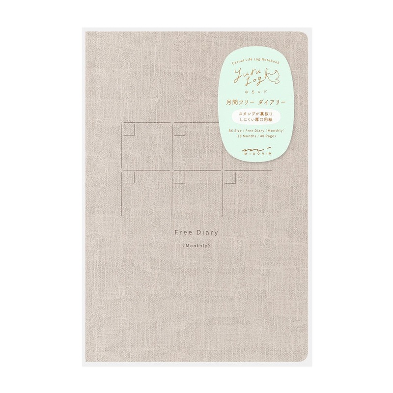 Midori Yuru Log Notebook B6 – Free Diary Monthly