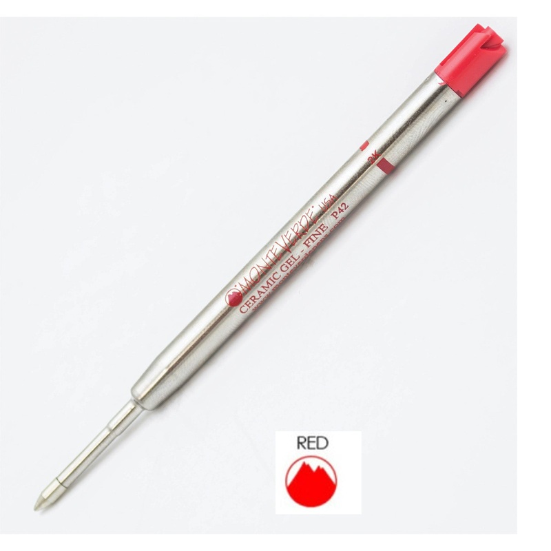 Monteverde Ceramic Gel Ball Pen Refill for Parker – Fine – Red – Pack of 2