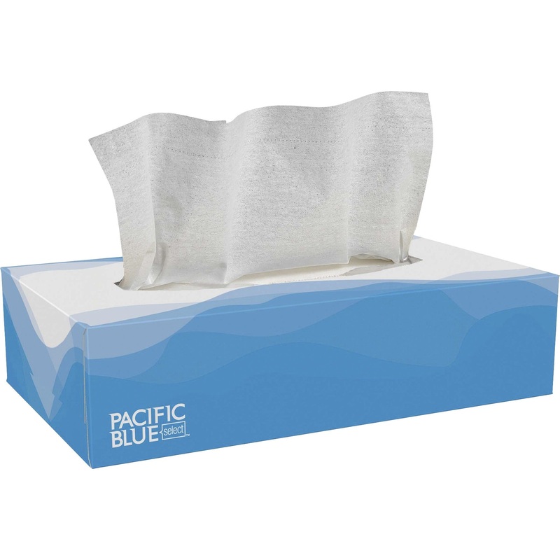 Pacific Blue Select Facial Tissue by GP Pro – Flat Box – 2 Ply – 8.33″ Width x 8″ Length – White – Paper/ – 100 / Box