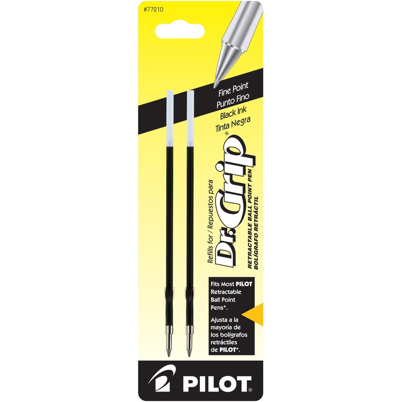 Pilot Dr. Grip Retractable Pen Refills – 0.70 mm , Fine Point – Black Ink – 2 / Pack