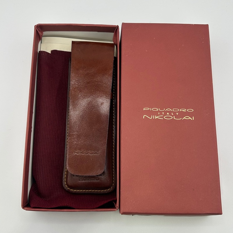 Piquadro Nicolai Pen 2 pouches Leather – Made in ITALY – 2 POUCHES