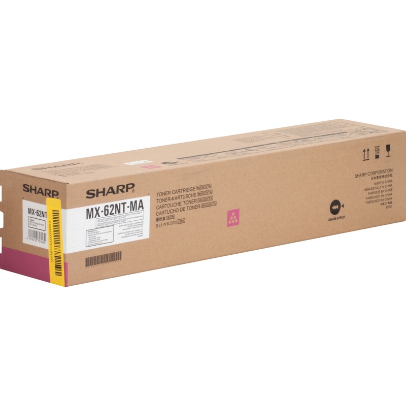 Sharp MX62NTMA Original High Yield Laser Toner Cartridge – Magenta – 1 Each – 40000 Pages