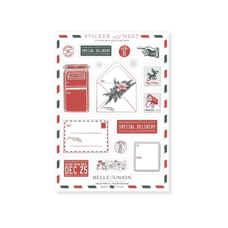 Belle & Union – Holiday Mail Sticker Sheet