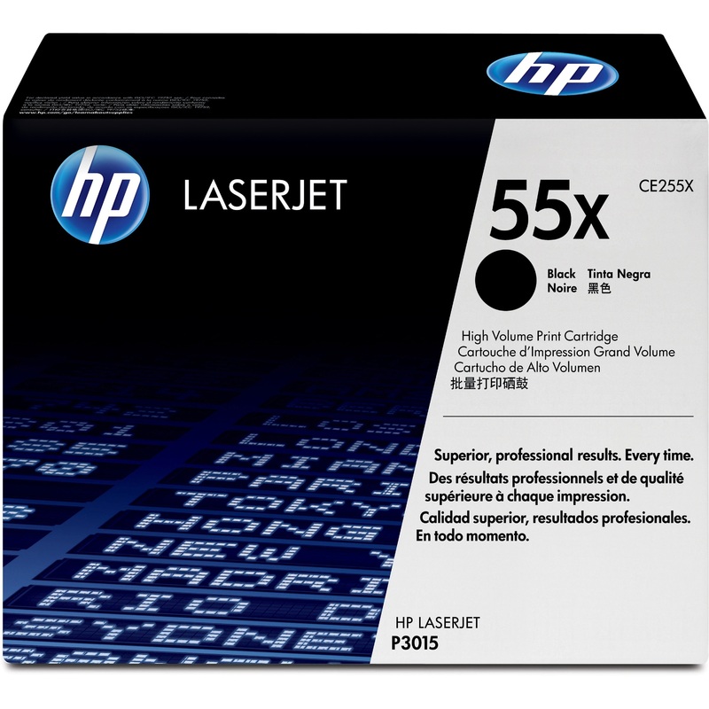 HP 55X (CE255X) Original Laser Toner Cartridge – Single Pack – Black – 1 Each – 12500 Pages