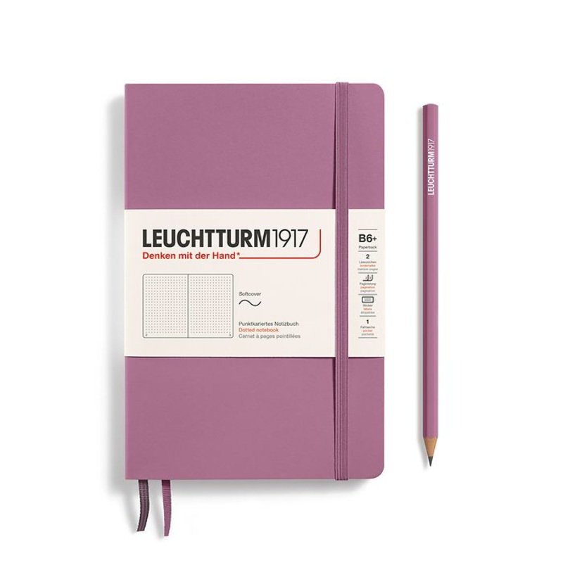 Leuchtturm1917 B6+ Paperback Softcover Dotted Notebook – Dusty Rose