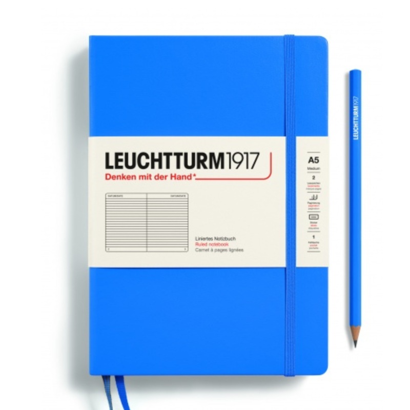Leuchtturm1917 Recombine A5 Medium Hardcover Notebook – Ruled / Sky