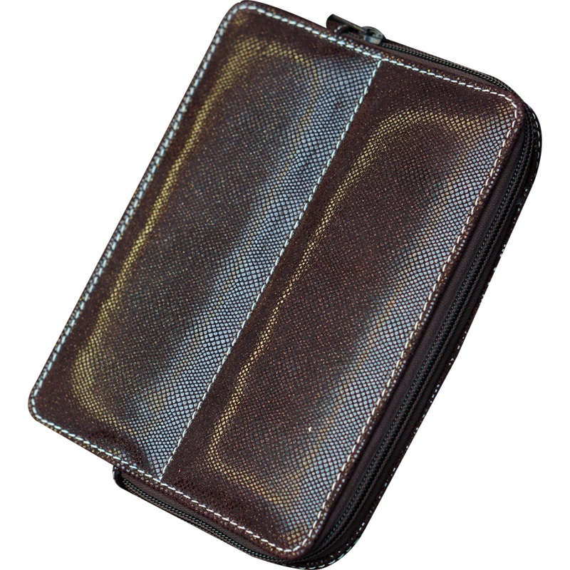 Pen Boutique Yak Leather 10 Pen Box – Brown Glitter