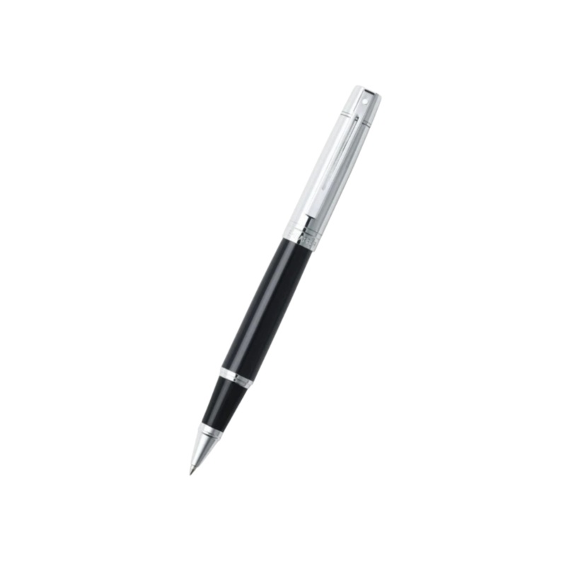 Sheaffer 300 E9314 Rollerball Pen – Glossy Black Barrel and Chrome Cap with Chrome Plated Trims
