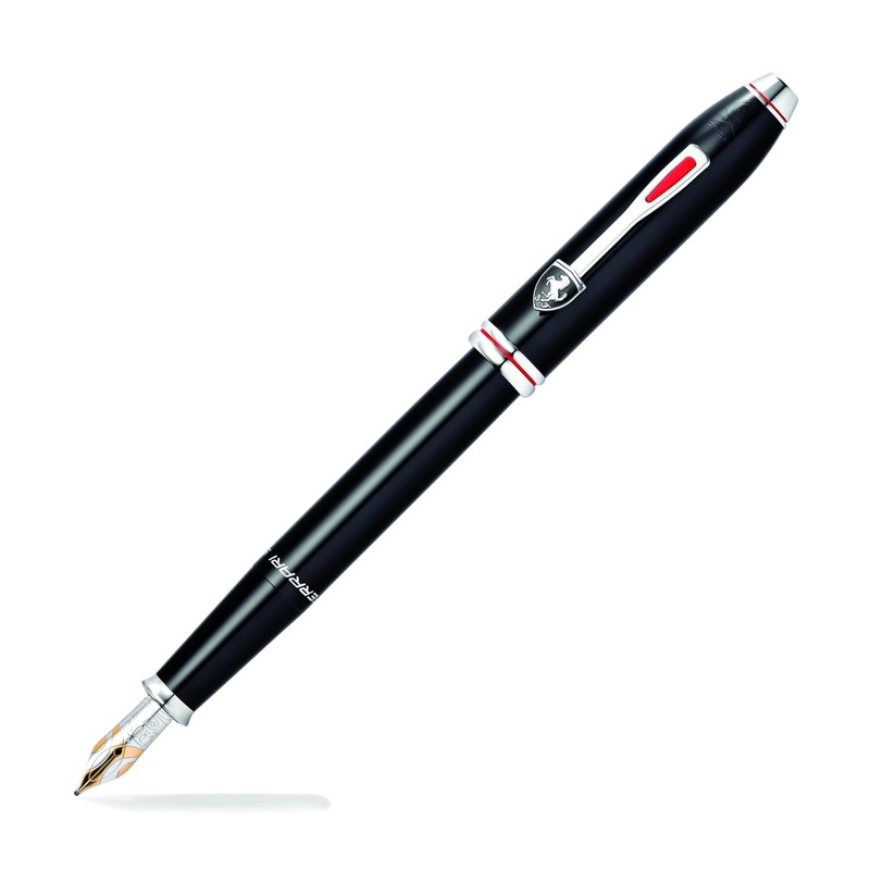 Cross Scuderia Ferrari Townsend Fountain Pen in Glossy Black Lacquer – 18K Gold Medium