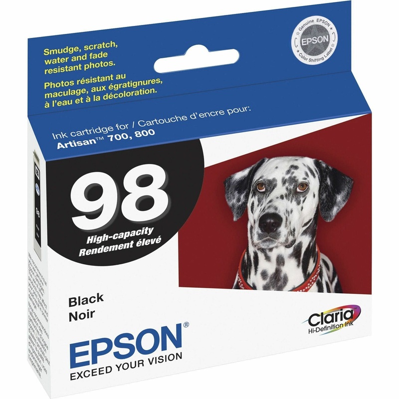 Epson Claria No. 98 Original Inkjet Ink Cartridge – Black – 1 Each – Inkjet – Black – 1 Each