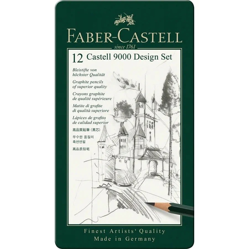 Faber-Castell Castell 9000 graphite pencil Design Set, tin of 12 119064