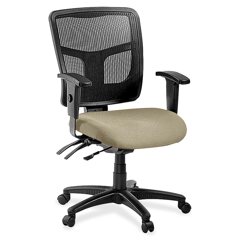 Lorell ErgoMesh Series Managerial Mesh Mid-Back Chair – Forte Pumice Seat Color – Fabric Seat Material – Black Back Color – Black Frame Color – 5-star Base – Black – 1 Each