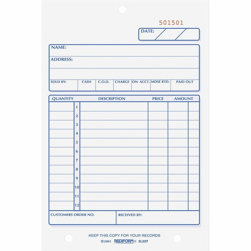 Rediform Carbonless Sales Forms – 50 Sheet(s) – 2 Part – Carbonless Copy – 4.25″ x 6.37″ Sheet Size – Assorted Sheet(s) – Recycled – 1 Each