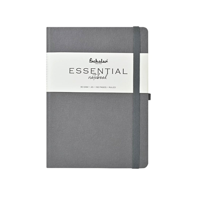 Scholar Essential Grey Notebook – A5, Ruled