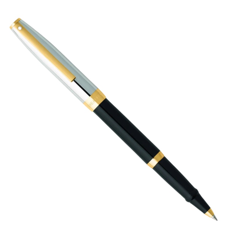 Sheaffer SAGARIS Gloss Black Barrel and Chrome Cap w/ Gold Tone Trim Rollerball Pen