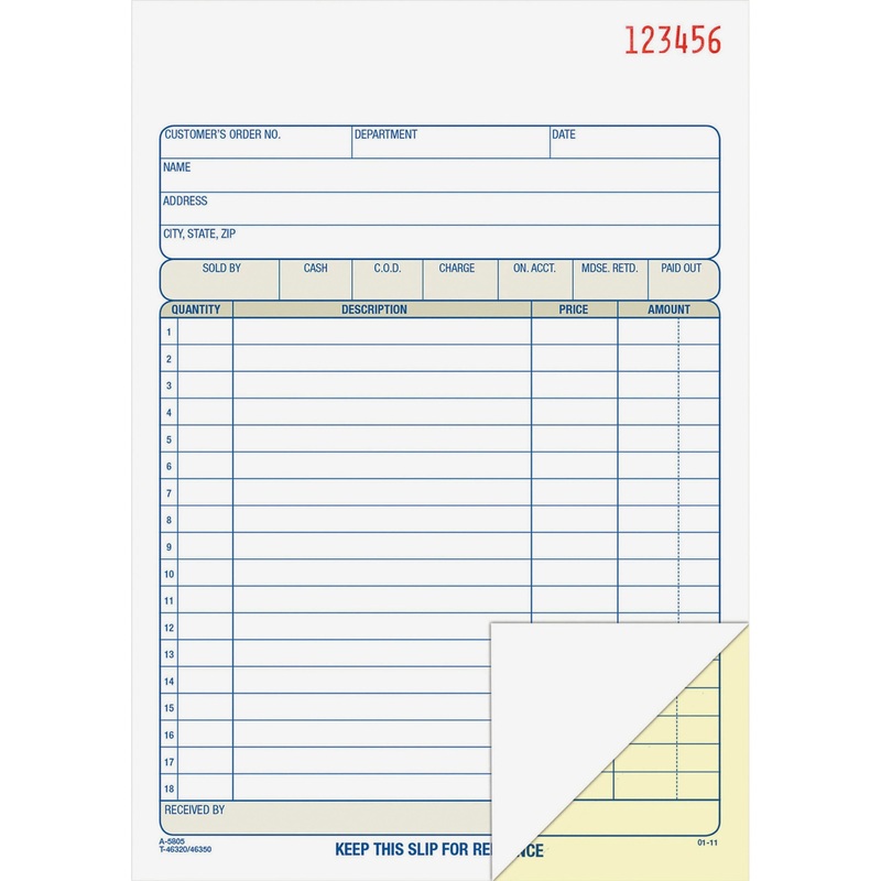 Adams Carbonless 2-part Numbered Sales Order Books – 50 Sheet(s) – 2 Part – Carbonless Copy – 5.56″ x 8.43″ Sheet Size – White, Canary – Assorted Sheet(s) – Red Print Color – 1 Each