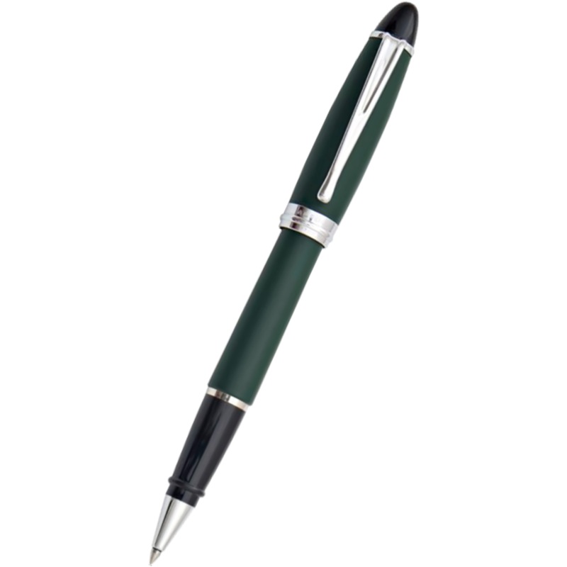 Aurora Ipsilon Rollerball Pen – Satin Green – Chrome Trim