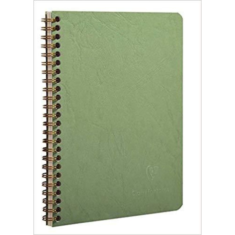 Clairefontaine Wirebound Lined Notebook in Green – 6×8-1-4 60