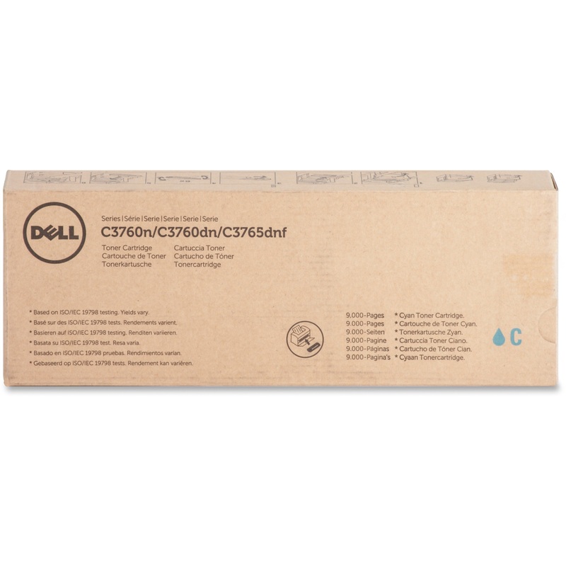 Dell Original Extra High Yield Laser Toner Cartridge – Cyan – 1 Each – 9000 Pages