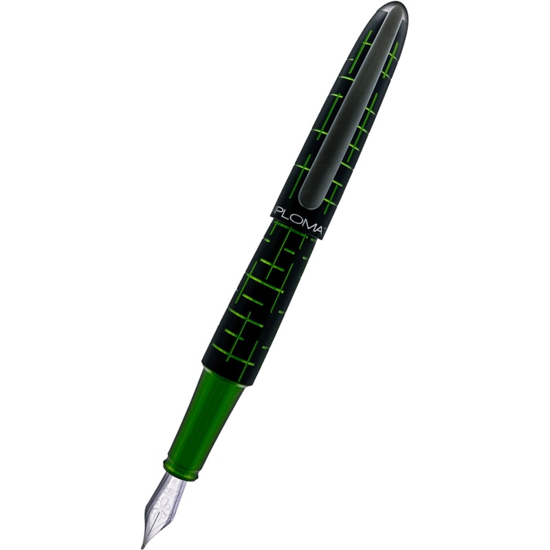Diplomat Elox Fountain Pen – Matrix Green – Stainless Steel Nib Extra-Fine