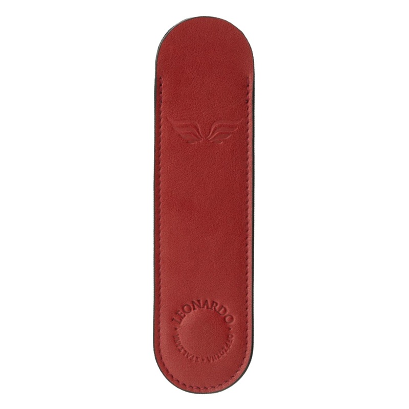 Leonardo Leather 1 Pen Sleeve – Red