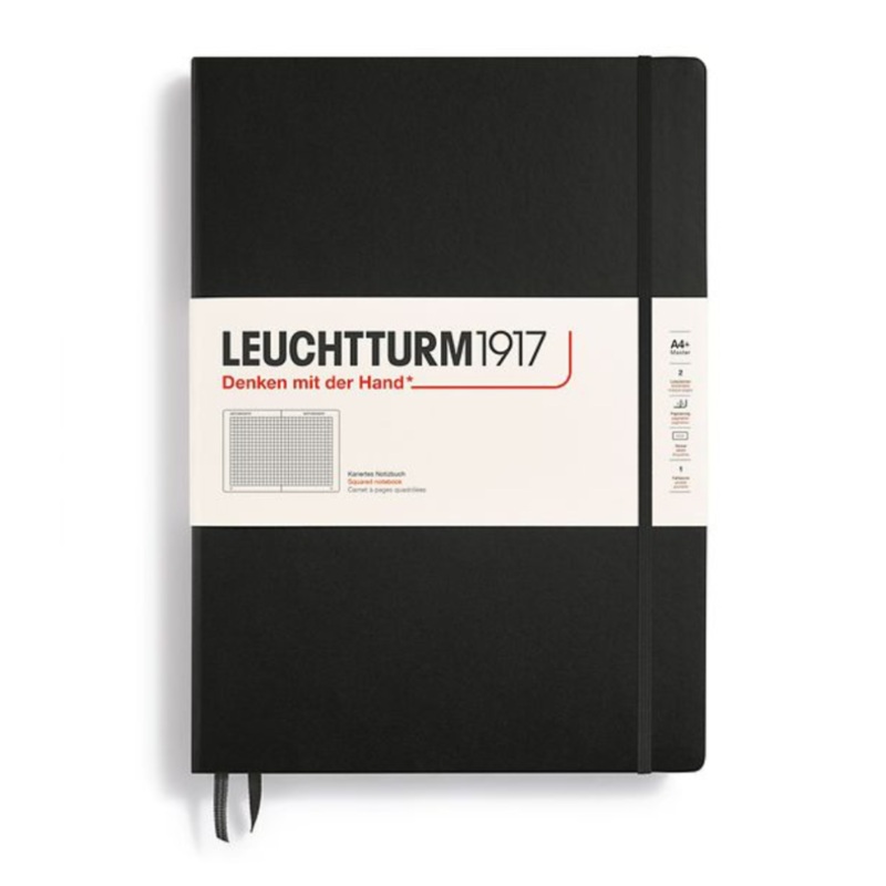 Leuchtturm1917 Master Classic A4+ Hardcover Squared Notebook – Black