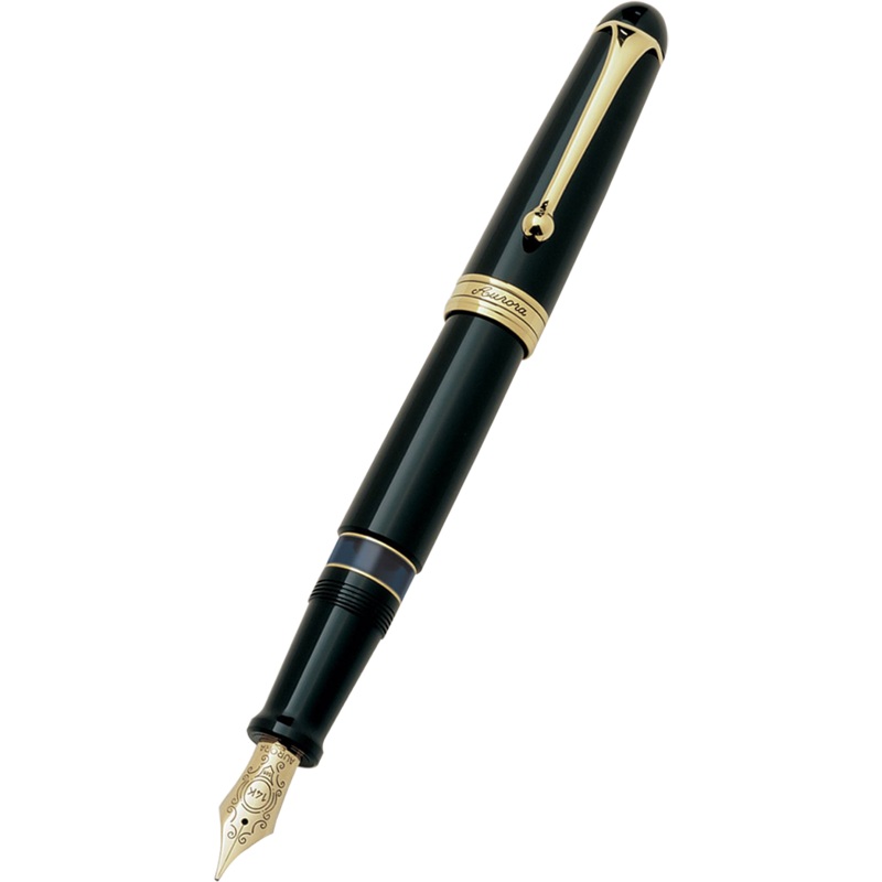 Aurora 88 Fountain Pen – Black – Gold Trim (Limited Edition) Extra Fine